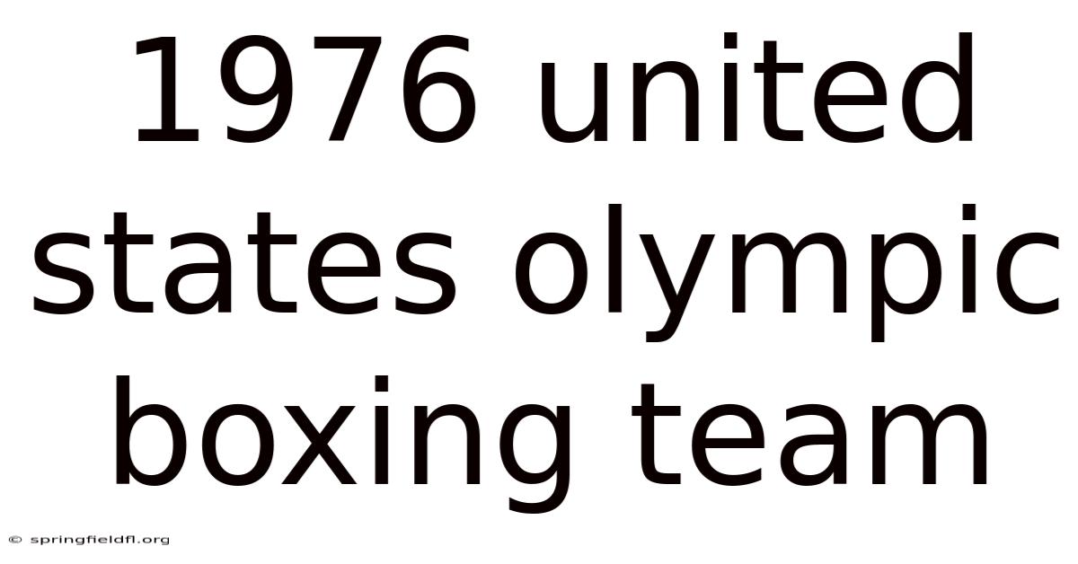 1976 United States Olympic Boxing Team