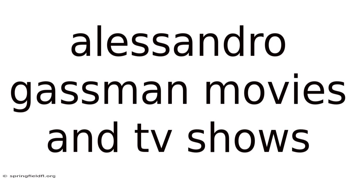 Alessandro Gassman Movies And Tv Shows
