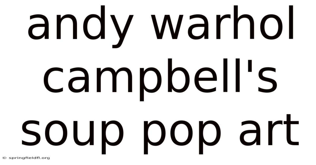 Andy Warhol Campbell's Soup Pop Art