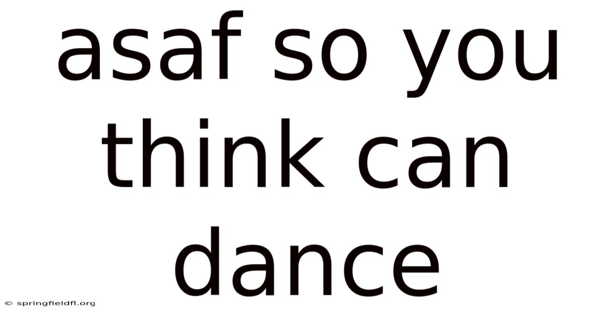 Asaf So You Think Can Dance