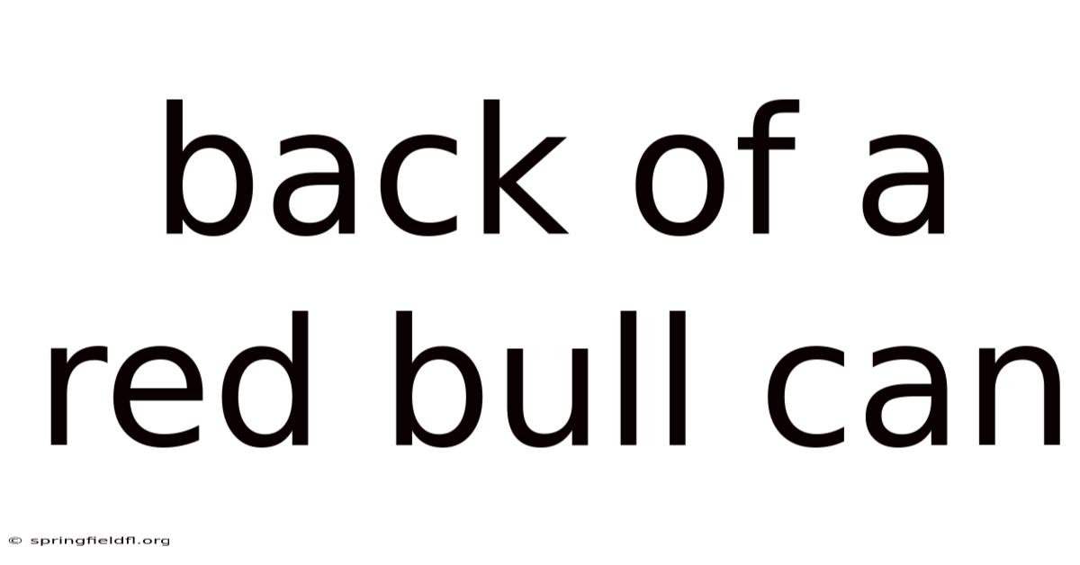 Back Of A Red Bull Can