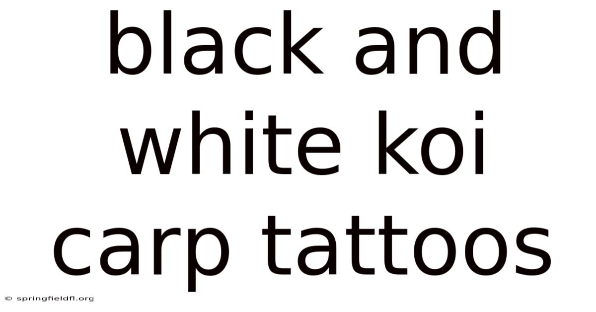 Black And White Koi Carp Tattoos