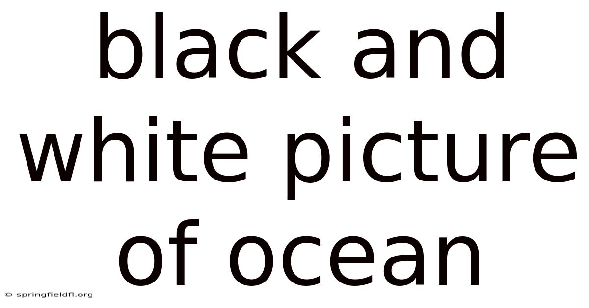 Black And White Picture Of Ocean