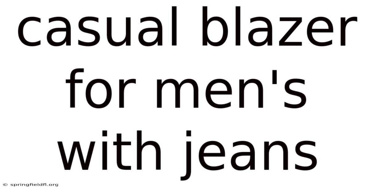 Casual Blazer For Men's With Jeans