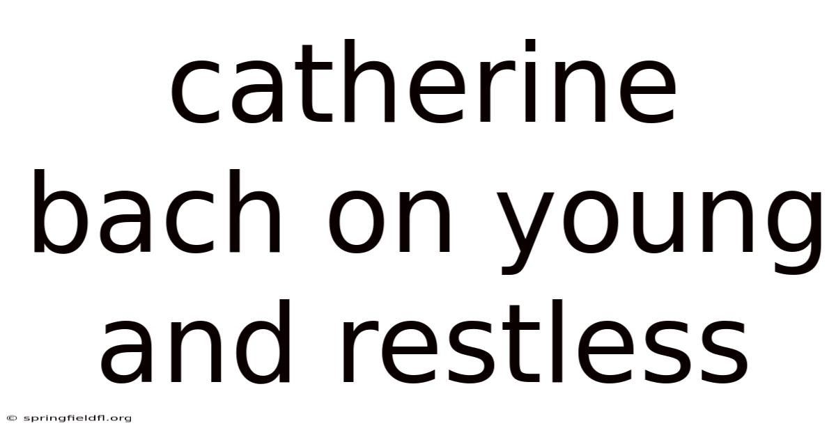 Catherine Bach On Young And Restless