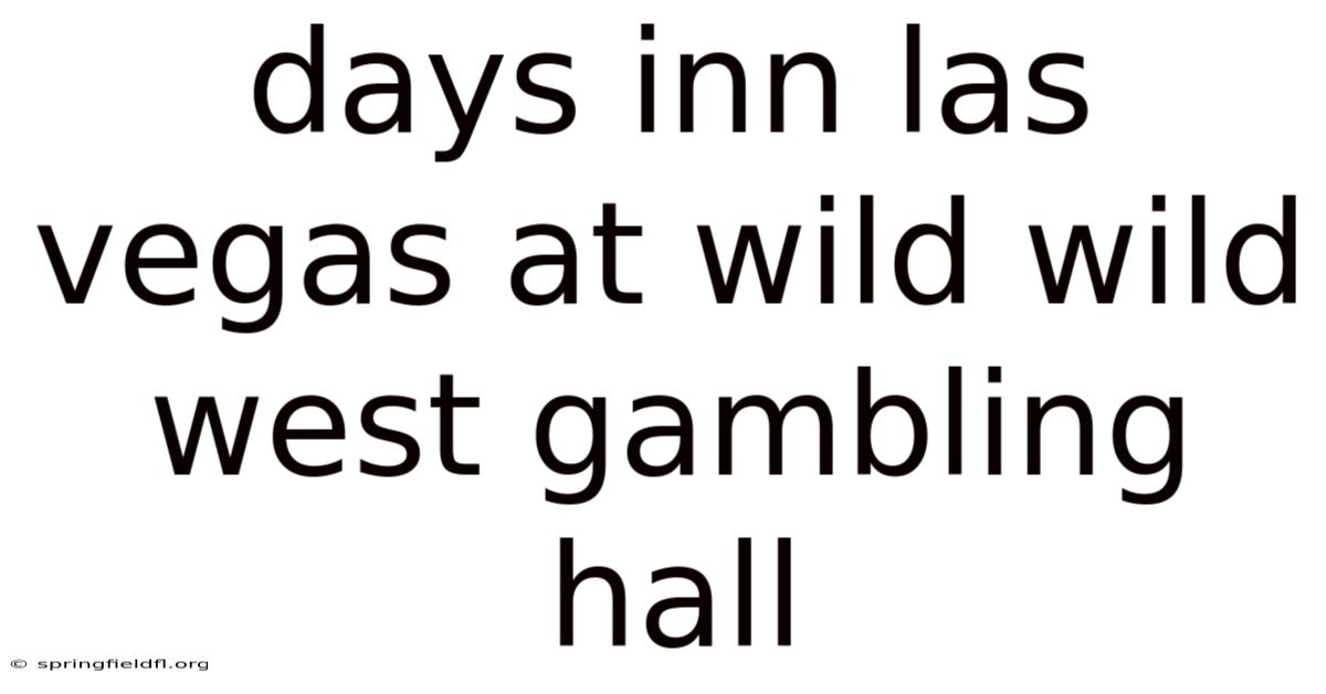 Days Inn Las Vegas At Wild Wild West Gambling Hall