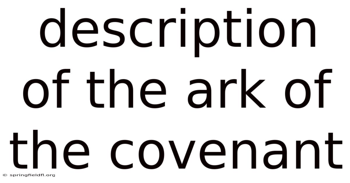 Description Of The Ark Of The Covenant