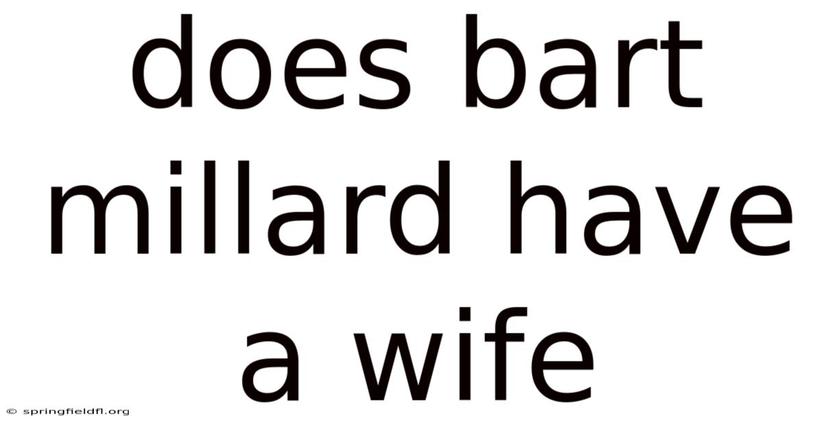 Does Bart Millard Have A Wife