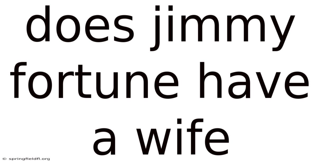 Does Jimmy Fortune Have A Wife