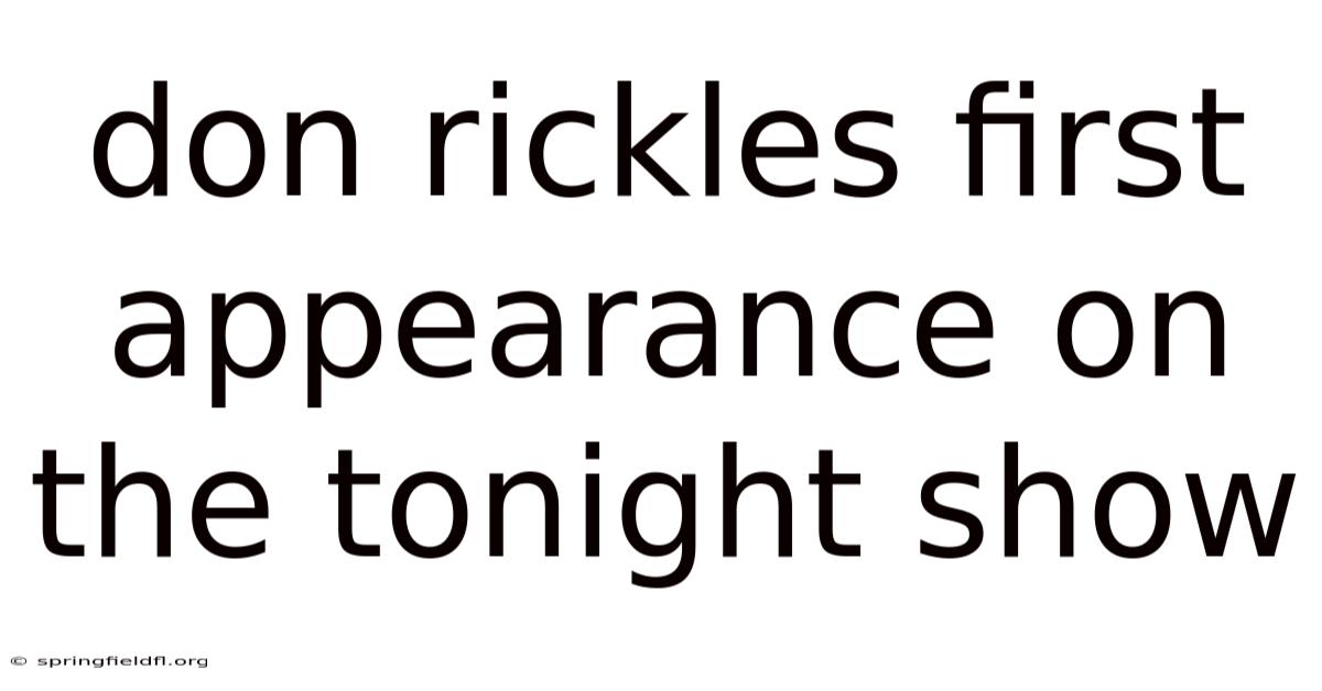 Don Rickles First Appearance On The Tonight Show