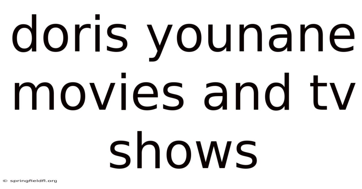 Doris Younane Movies And Tv Shows