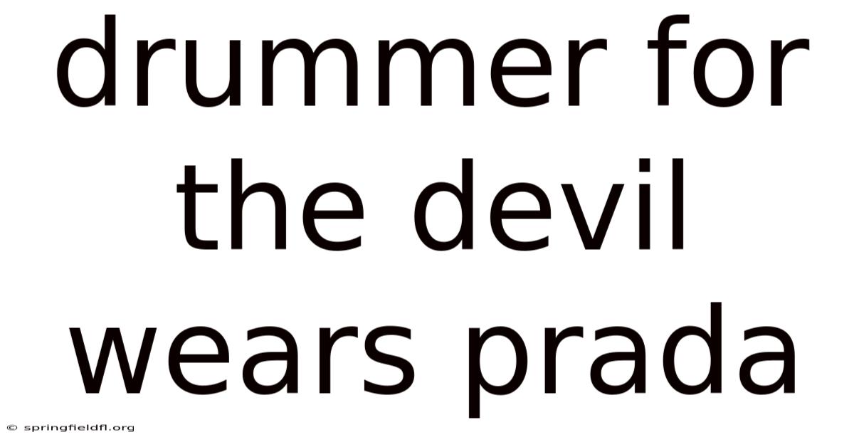 Drummer For The Devil Wears Prada
