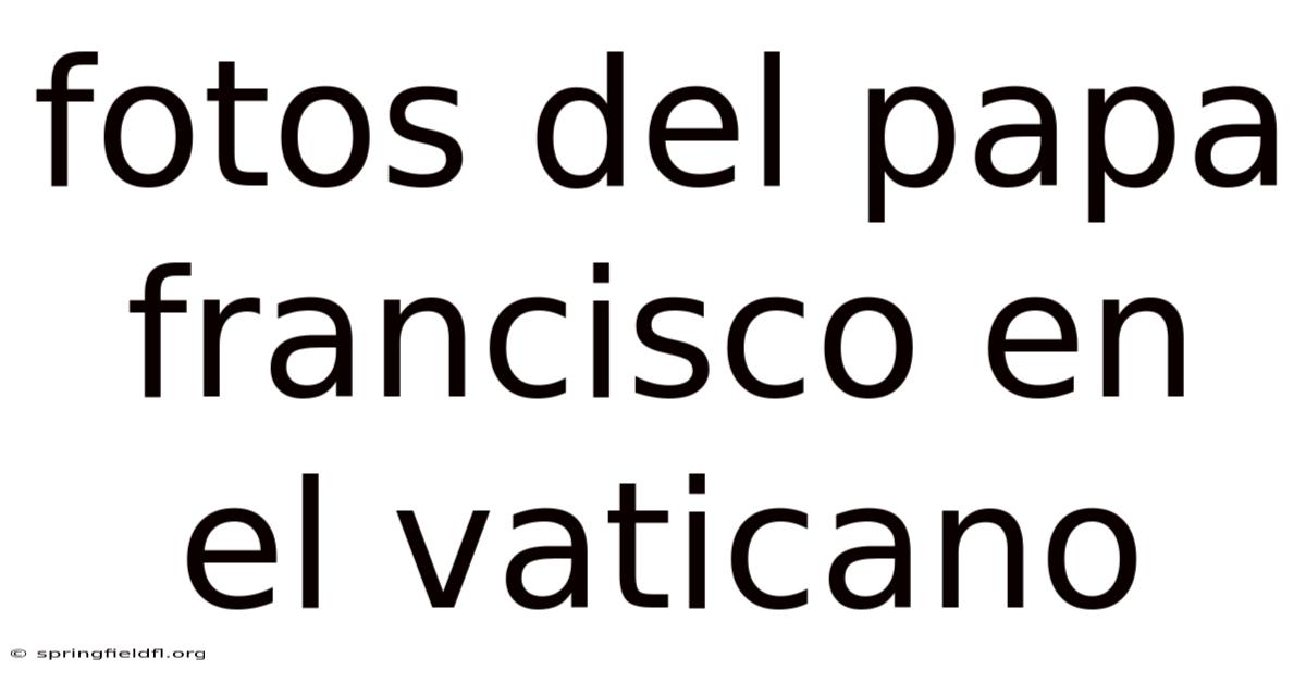 Fotos Del Papa Francisco En El Vaticano