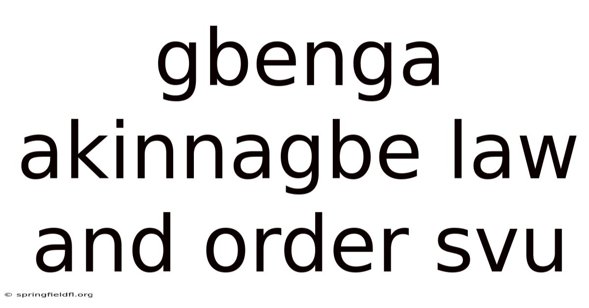 Gbenga Akinnagbe Law And Order Svu