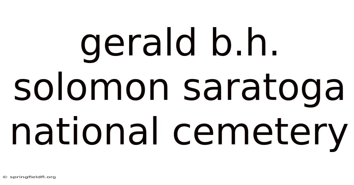 Gerald B.h. Solomon Saratoga National Cemetery
