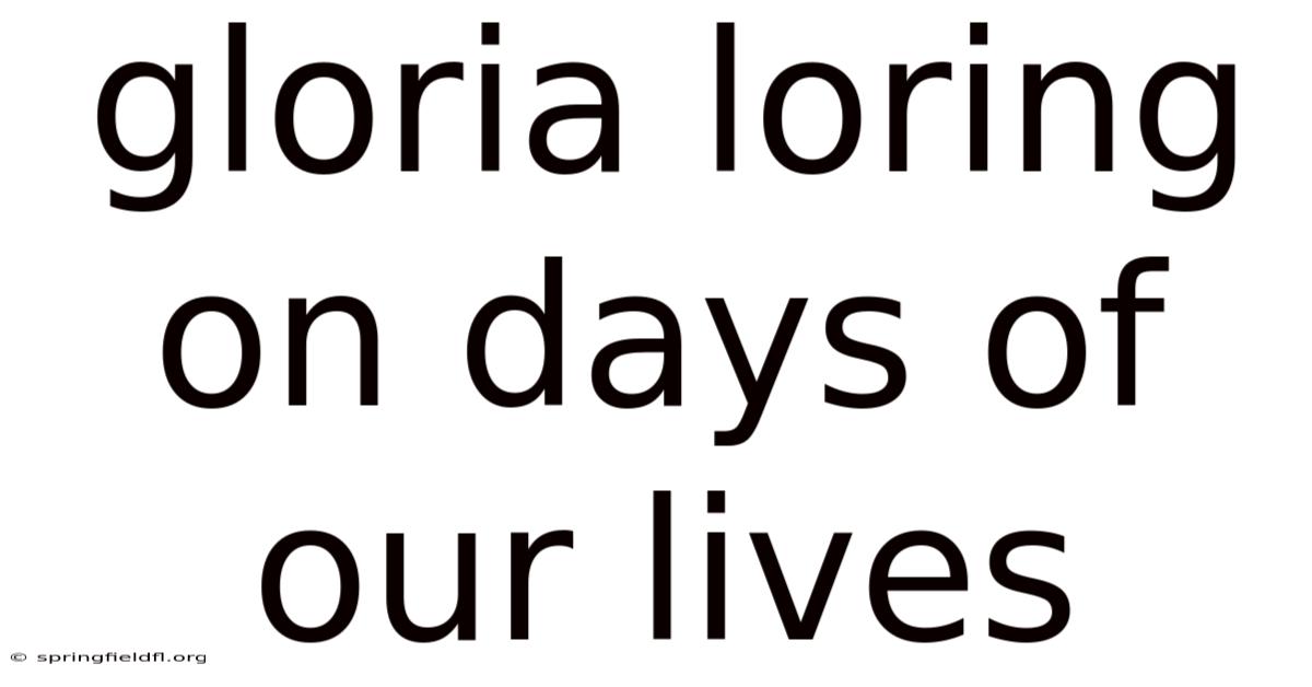 Gloria Loring On Days Of Our Lives