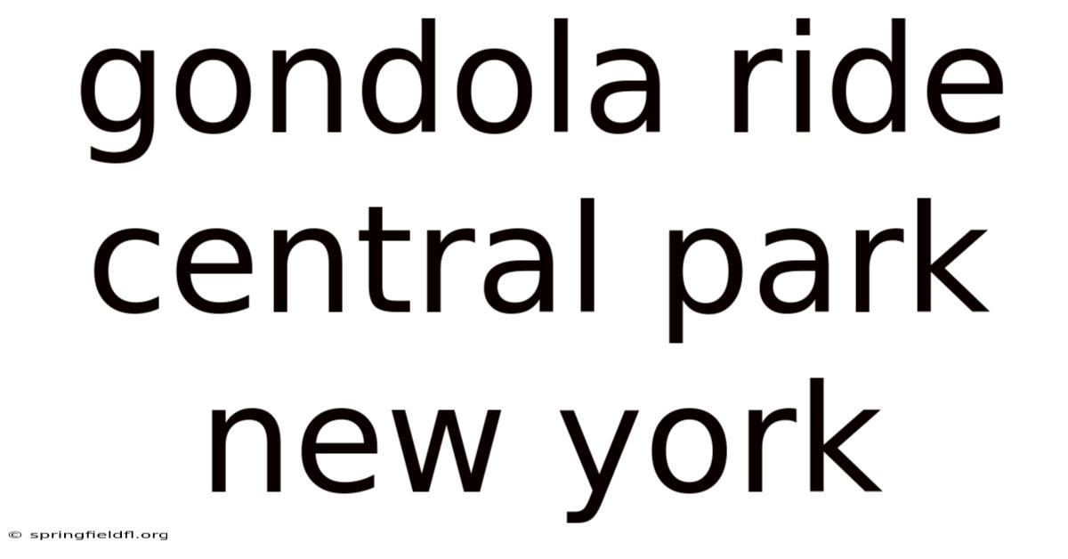 Gondola Ride Central Park New York
