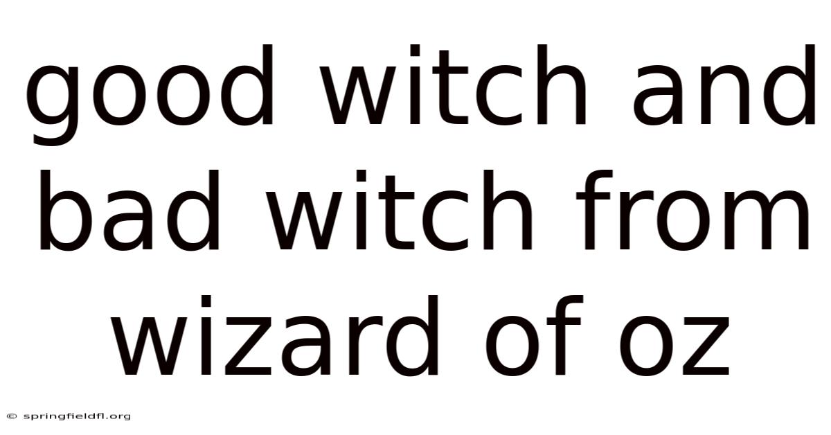 Good Witch And Bad Witch From Wizard Of Oz