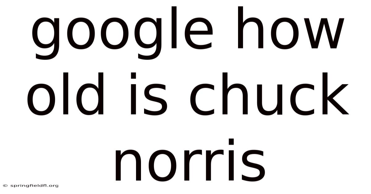 Google How Old Is Chuck Norris