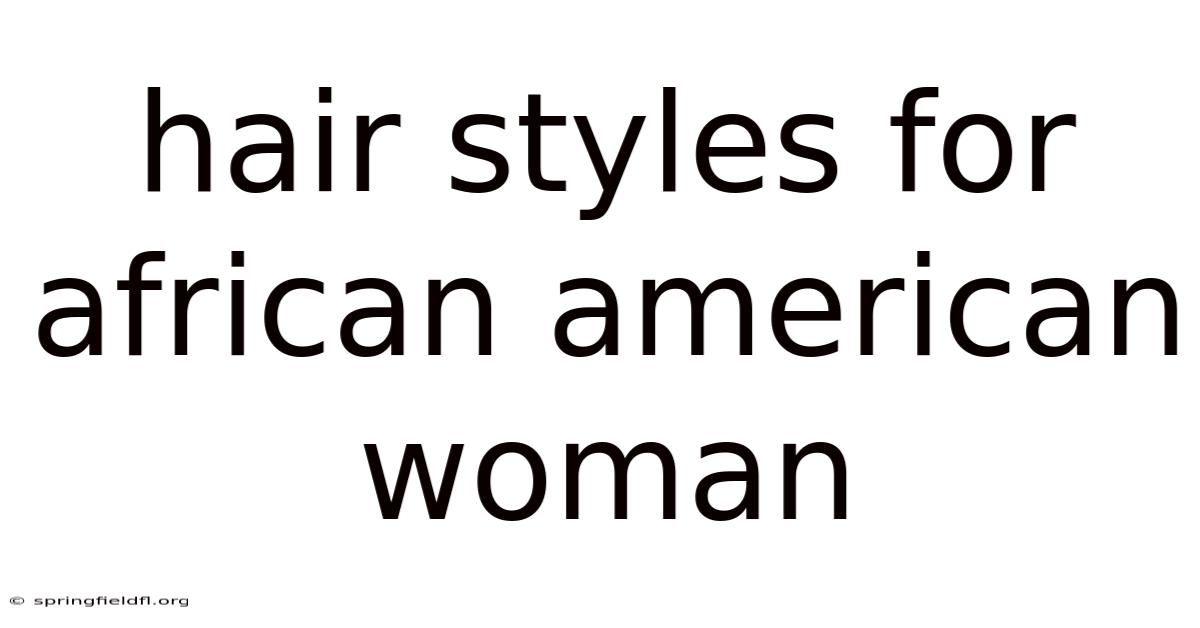 Hair Styles For African American Woman