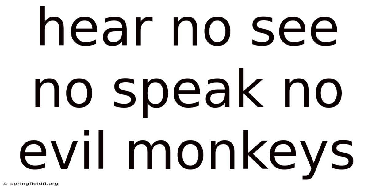Hear No See No Speak No Evil Monkeys