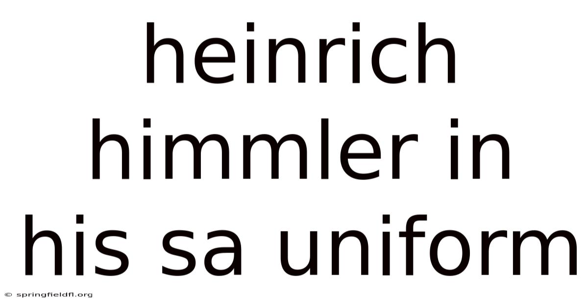 Heinrich Himmler In His Sa Uniform