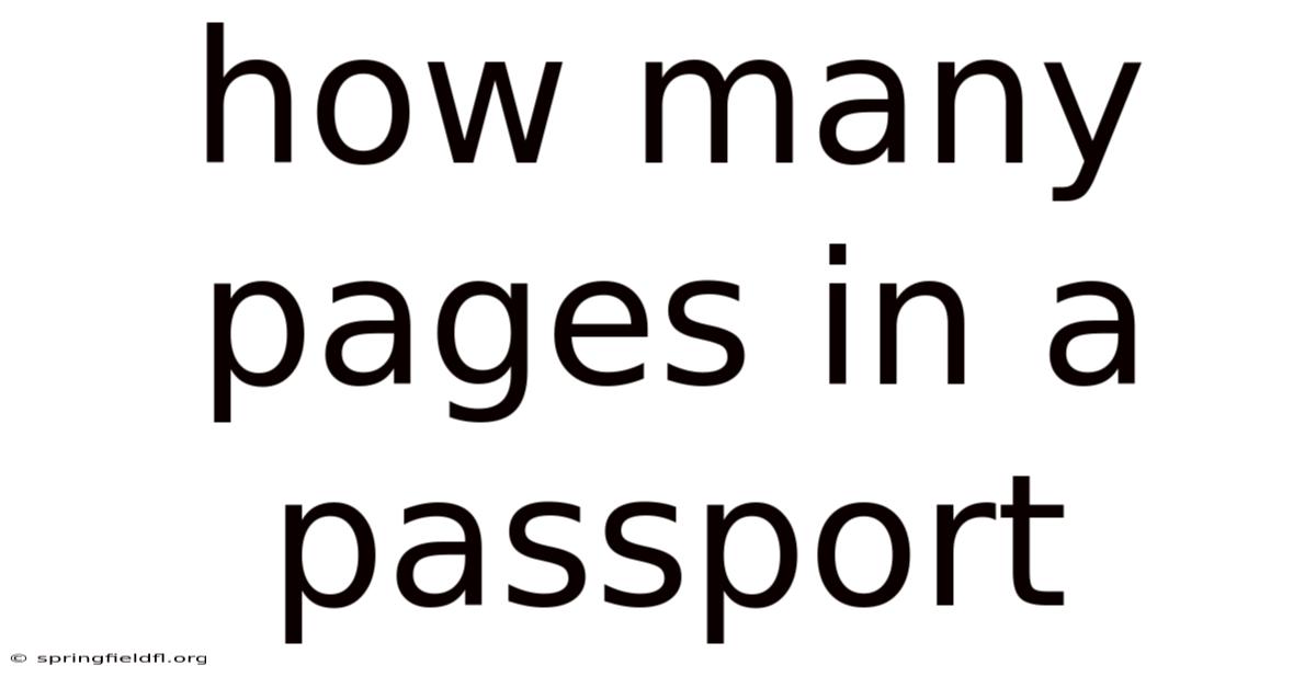 How Many Pages In A Passport