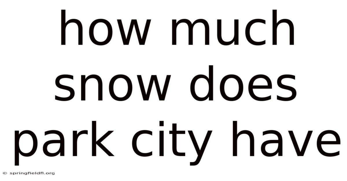 How Much Snow Does Park City Have