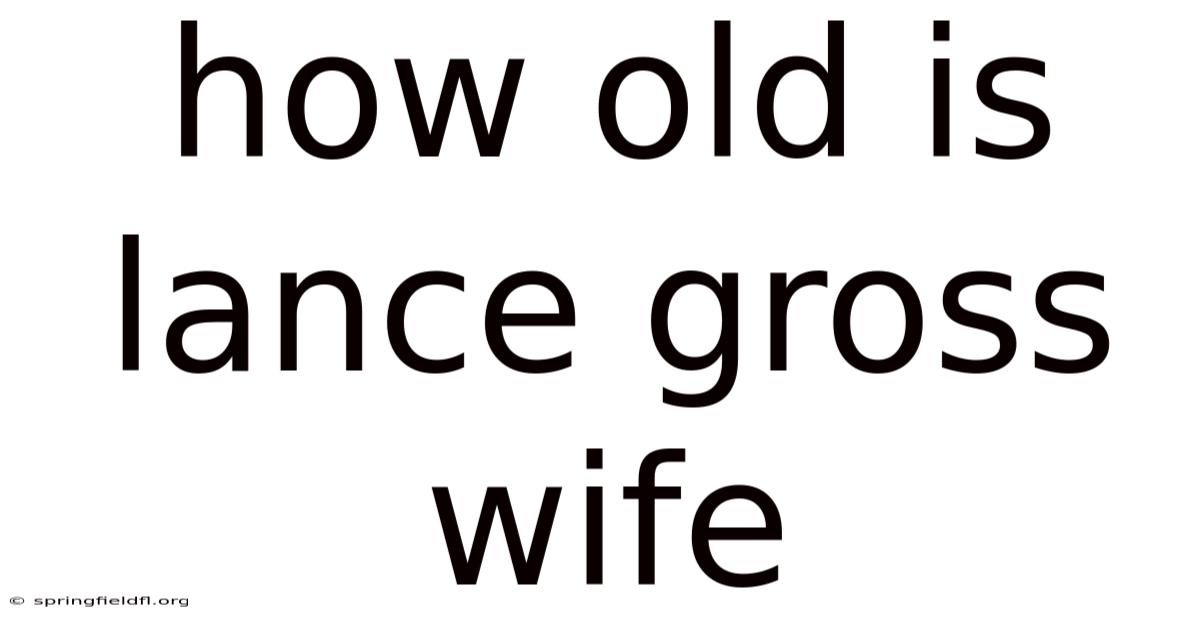 How Old Is Lance Gross Wife