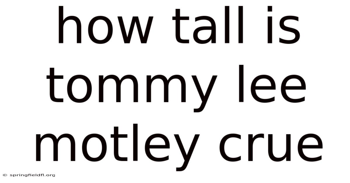 How Tall Is Tommy Lee Motley Crue