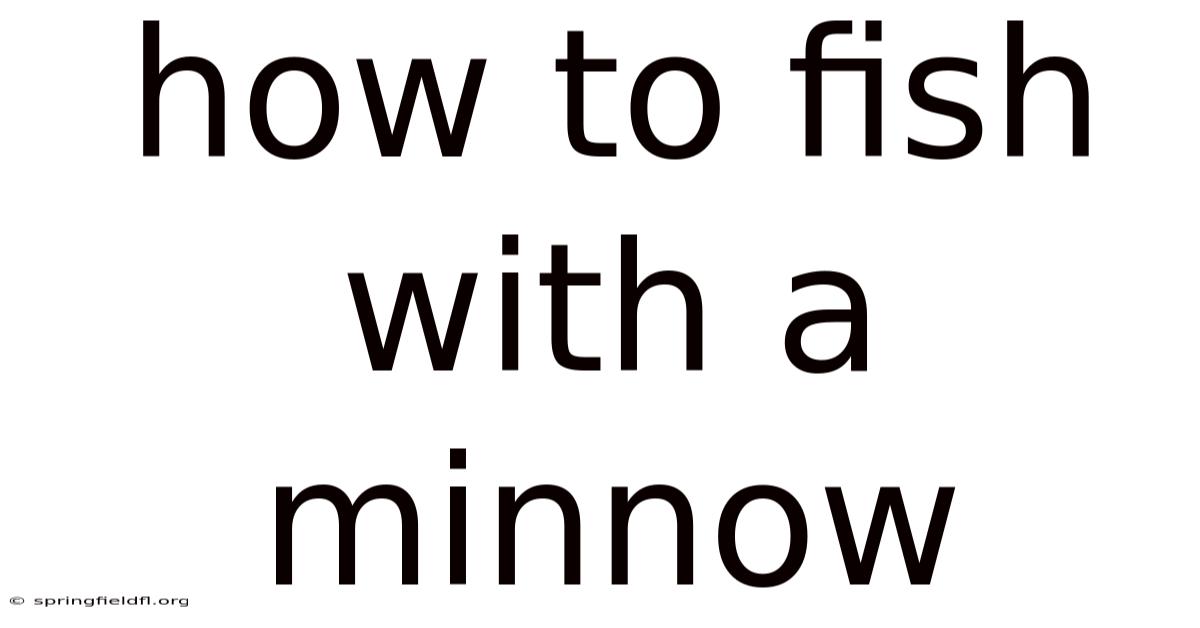 How To Fish With A Minnow