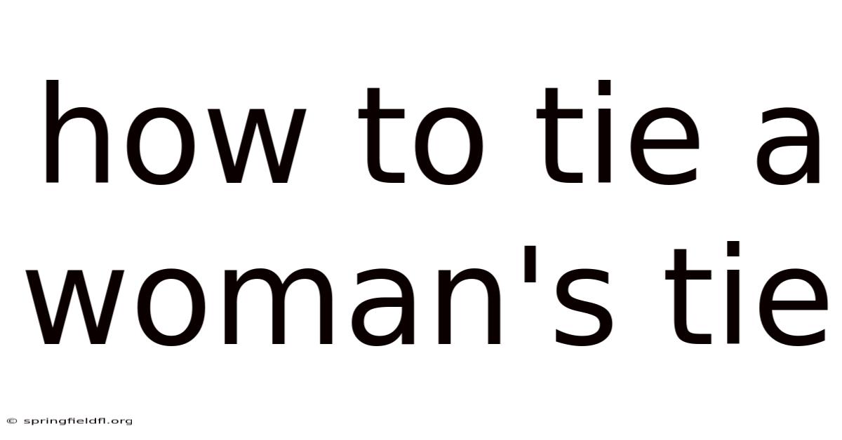 How To Tie A Woman's Tie