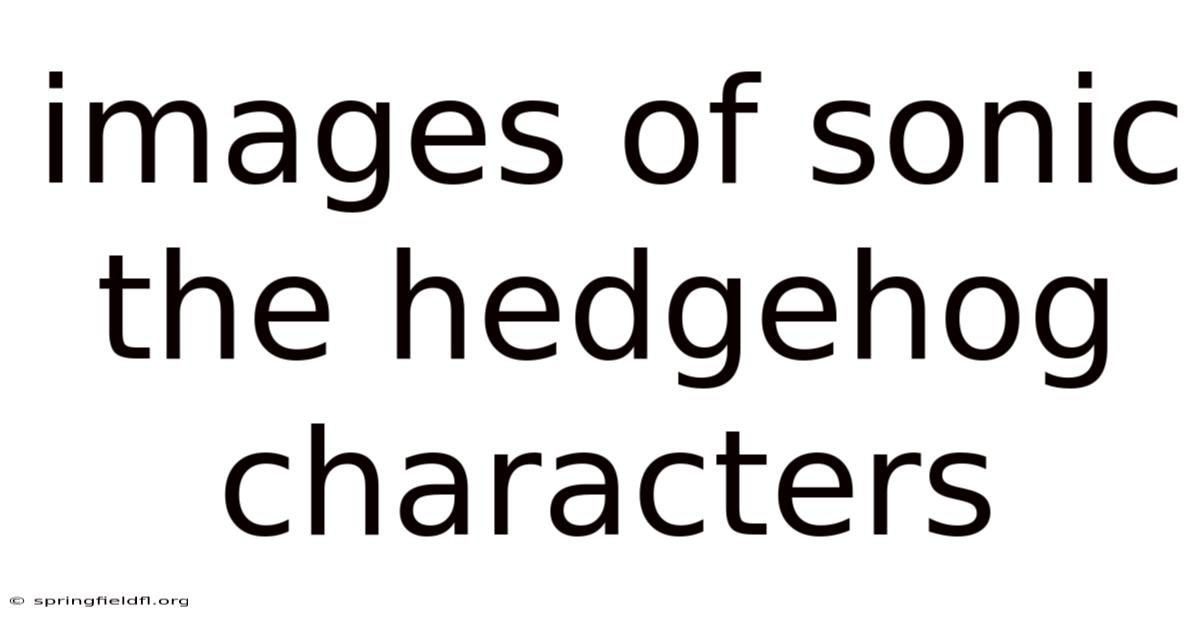 Images Of Sonic The Hedgehog Characters