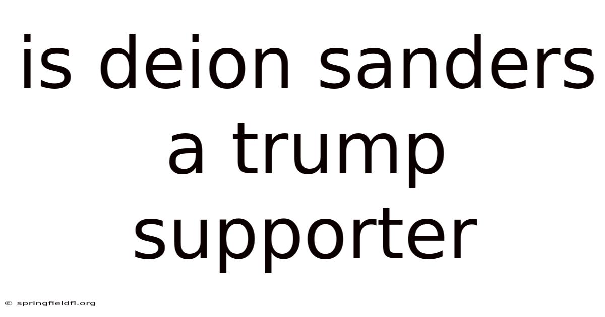 Is Deion Sanders A Trump Supporter