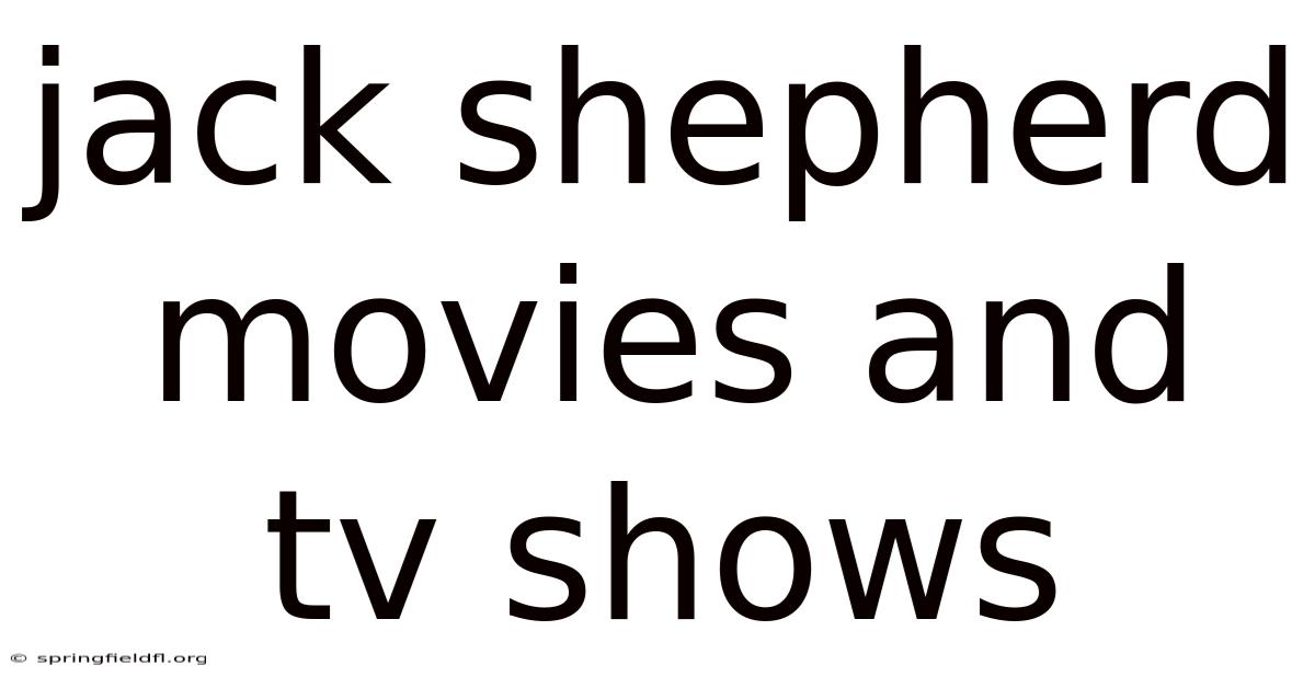 Jack Shepherd Movies And Tv Shows
