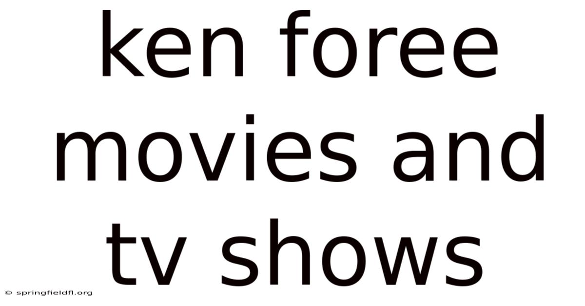 Ken Foree Movies And Tv Shows