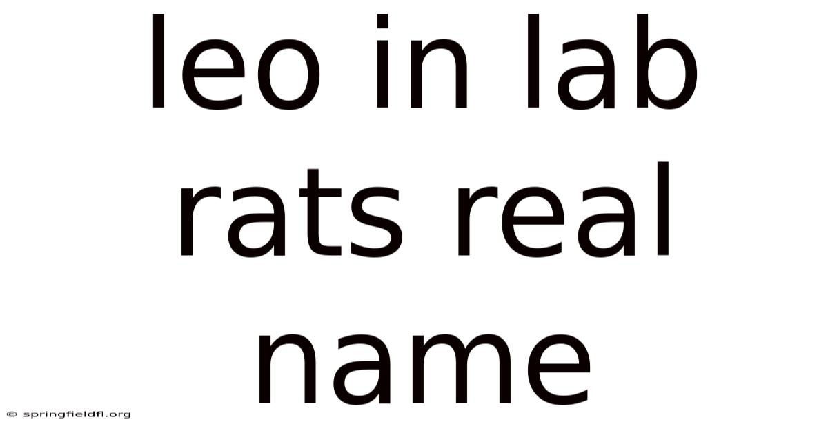 Leo In Lab Rats Real Name