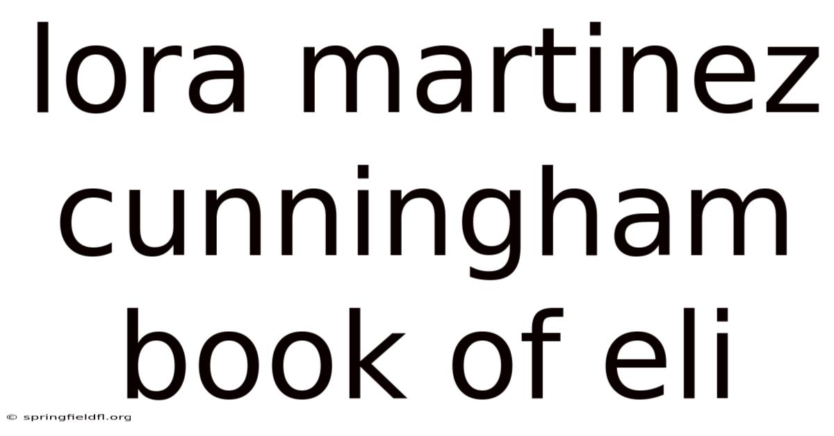 Lora Martinez Cunningham Book Of Eli