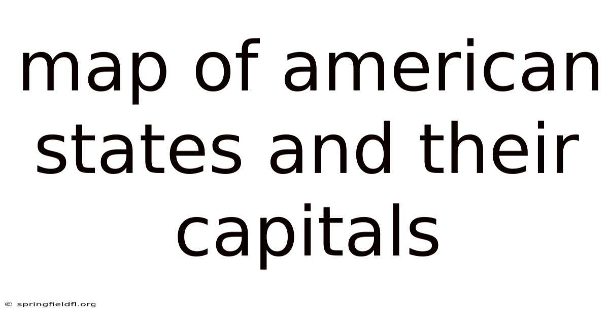 Map Of American States And Their Capitals