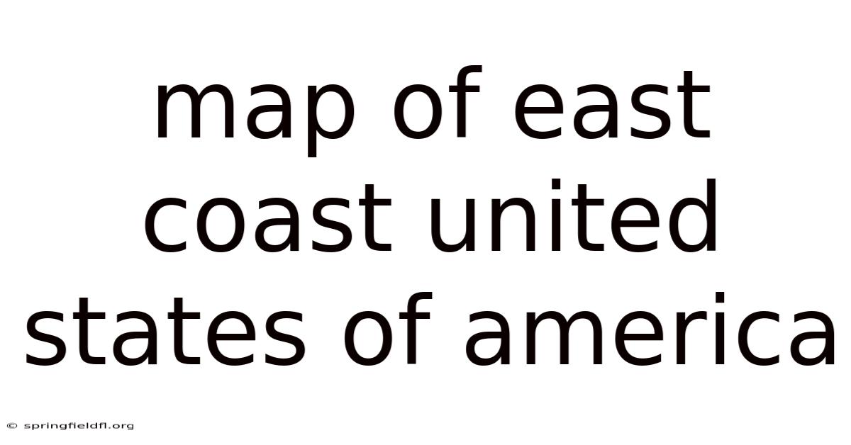 Map Of East Coast United States Of America