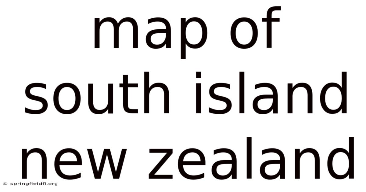 Map Of South Island New Zealand