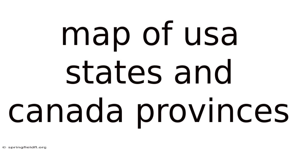 Map Of Usa States And Canada Provinces
