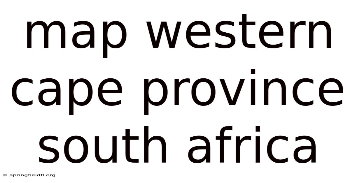 Map Western Cape Province South Africa