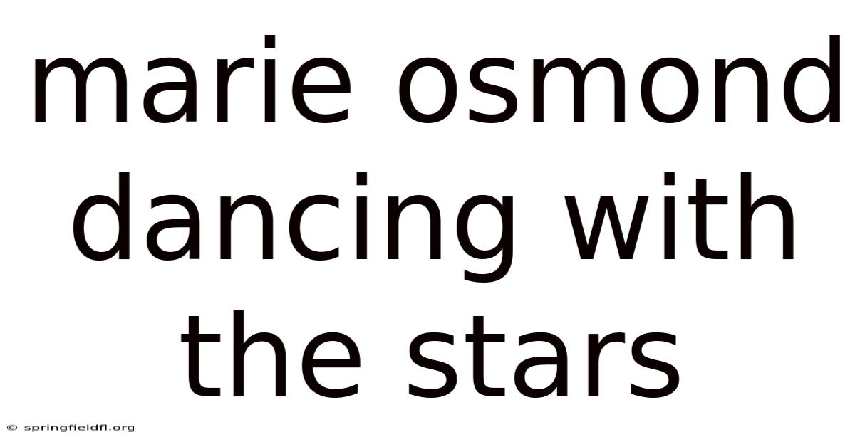 Marie Osmond Dancing With The Stars