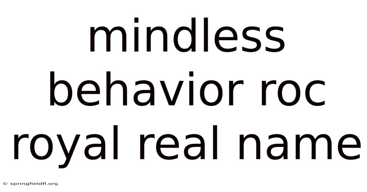 Mindless Behavior Roc Royal Real Name