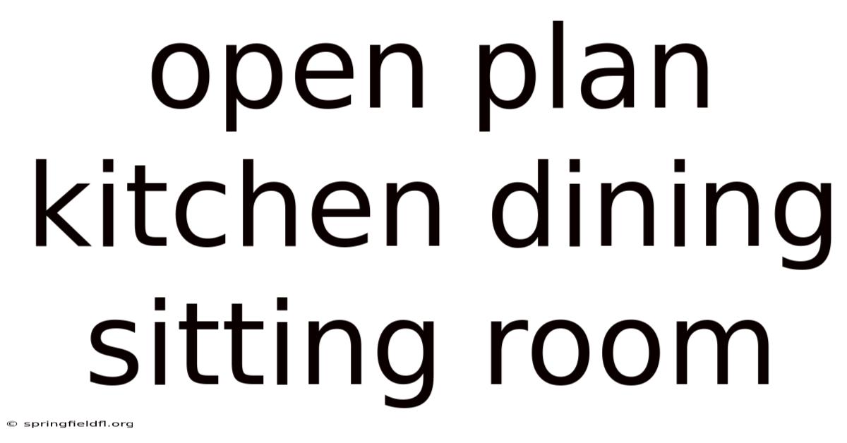 Open Plan Kitchen Dining Sitting Room