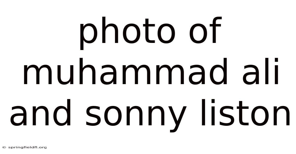 Photo Of Muhammad Ali And Sonny Liston