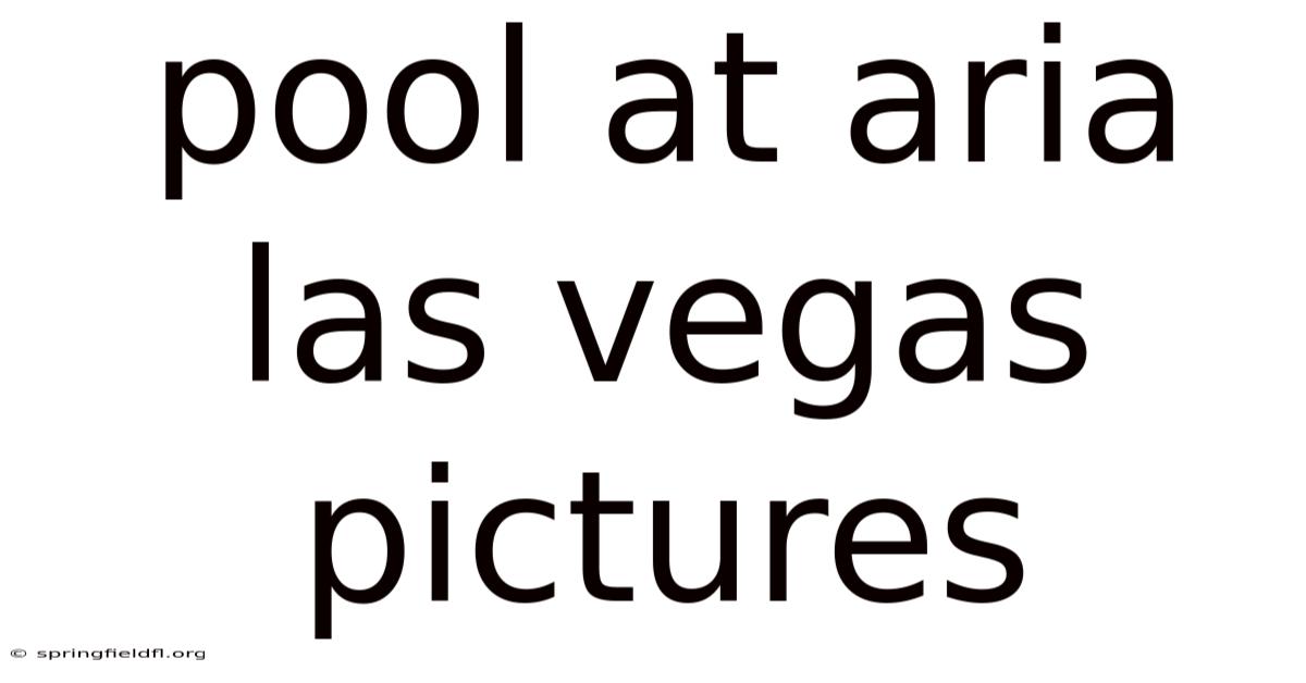 Pool At Aria Las Vegas Pictures