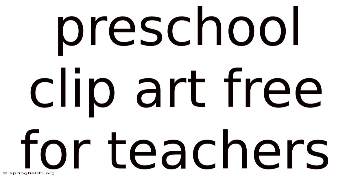 Preschool Clip Art Free For Teachers