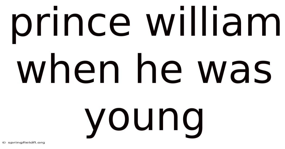 Prince William When He Was Young